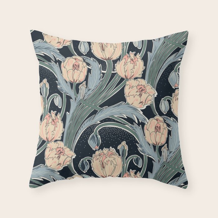 Victorian cottage nighty garden Throw Pillow Gallery Image 6