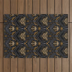 Celestial Forest Damask - Midnight Outdoor Rug Gallery Image 1