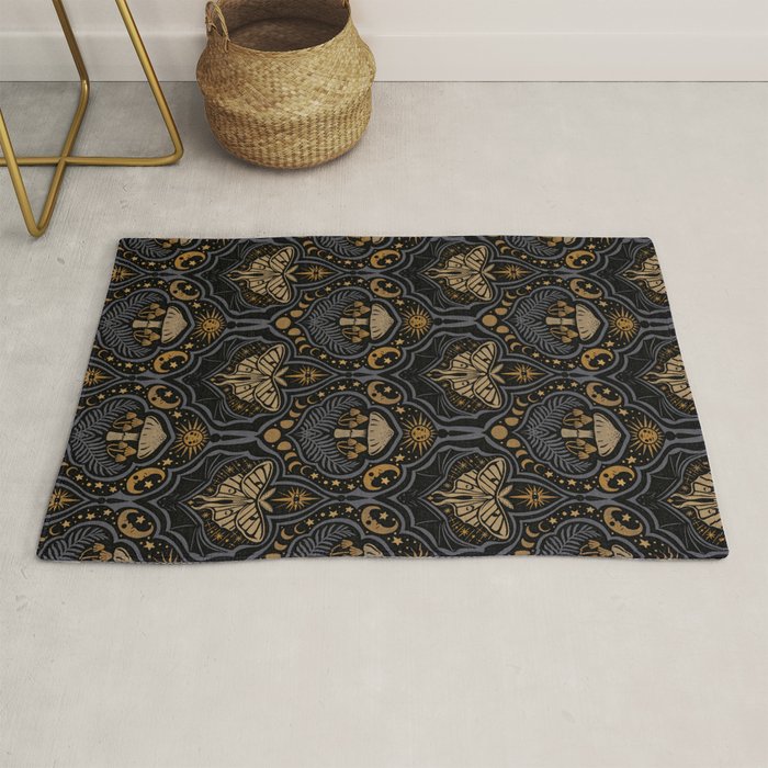 Celestial Forest Damask - Midnight Rug Gallery Image 1