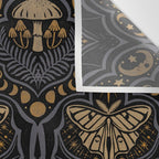 Celestial Forest Damask - Midnight Wall Tapestry Gallery Image 3