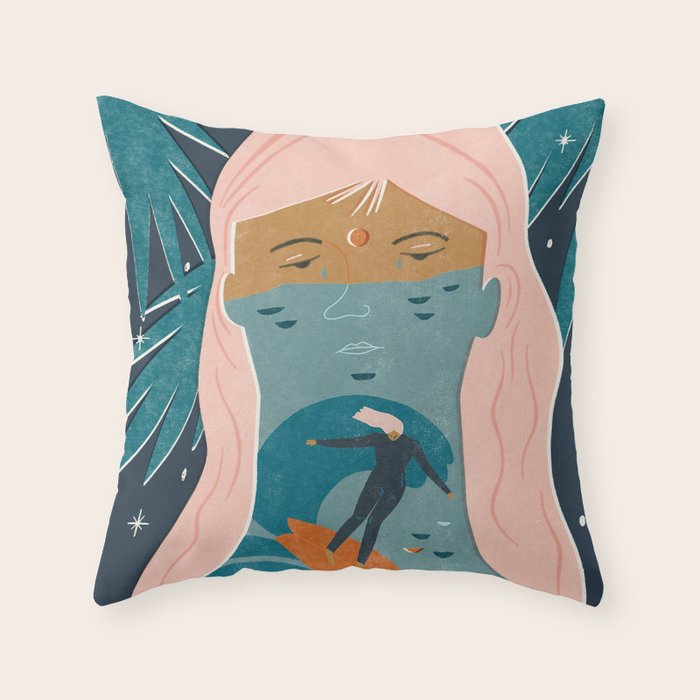 Cry me the ocean Throw Pillow Gallery Image 6