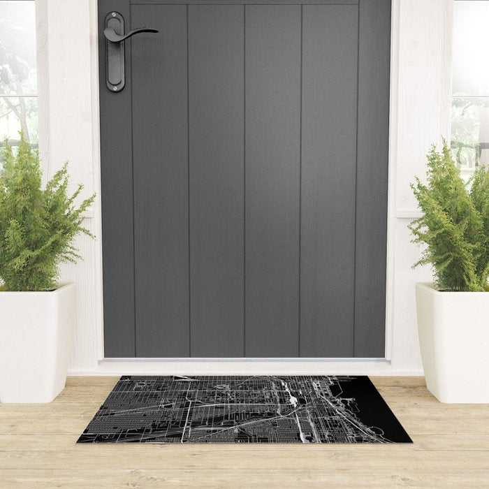 Chicago Black Map Welcome Mat Gallery Image 3
