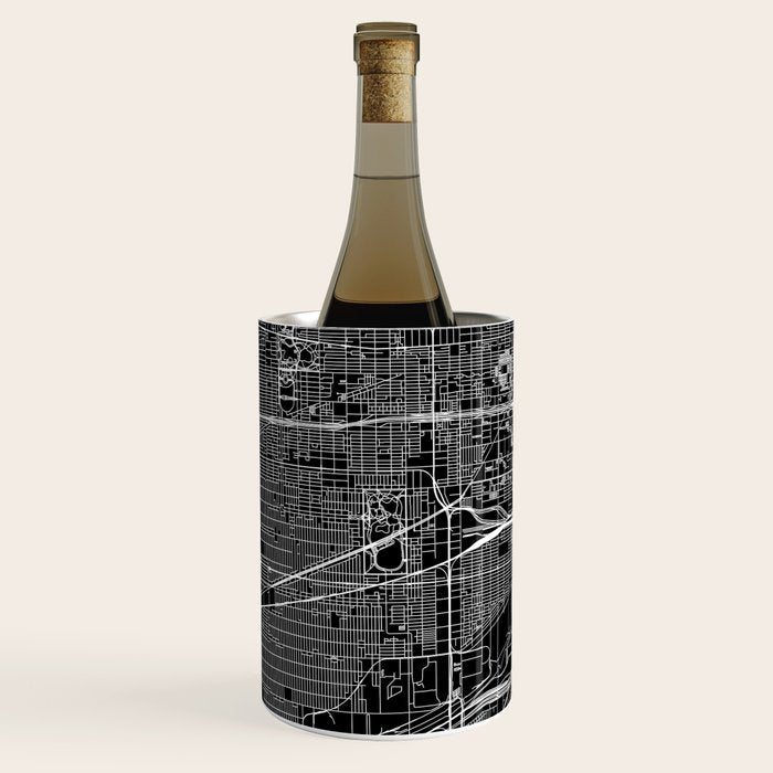 Chicago Black Map Wine Chiller Gallery Image 2