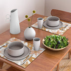 Daisy Time Floral Pattern Blush Ochre Putty on White Placemat Gallery Image 2