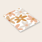 Daisy Time Floral Pattern Blush Ochre Putty on White Notebook Gallery Image 3