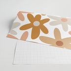Daisy Time Floral Pattern Blush Ochre Putty on White Wrapping Paper Gallery Image 2