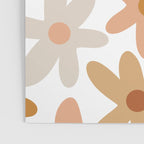 Daisy Time Floral Pattern Blush Ochre Putty on White Poster Gallery Image 3
