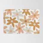 Daisy Time Floral Pattern Blush Ochre Putty on White Rug Gallery Image 2