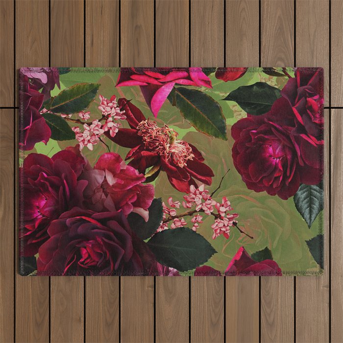Vintage & Shabby Chic - Botanical Roses Summer Garden   Outdoor Rug Gallery Image 1
