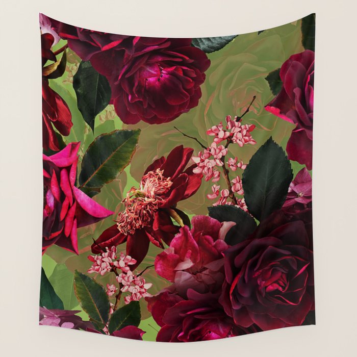 Vintage & Shabby Chic - Botanical Roses Summer Garden   Wall Tapestry Gallery Image 1