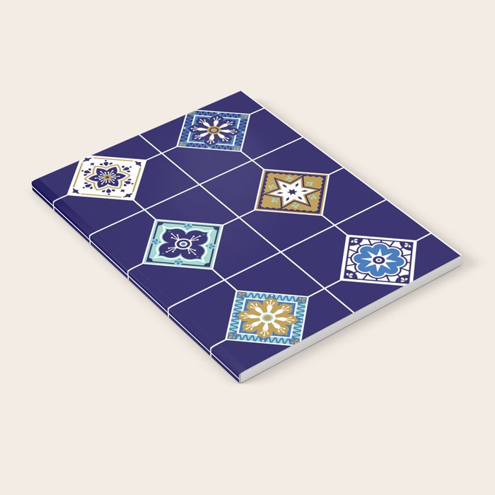 Talavera Mexican Tile - Navy & Bronze Palette Notebook Gallery Image 2