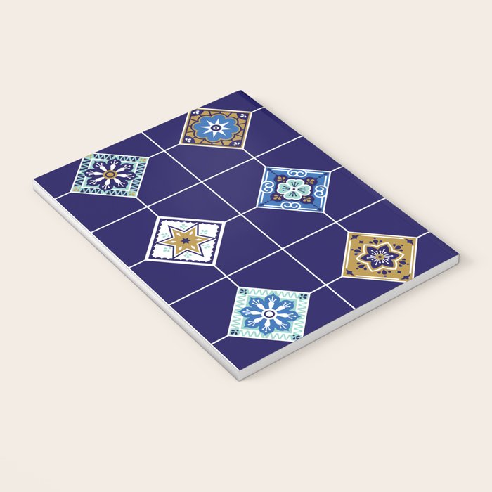 Talavera Mexican Tile - Navy & Bronze Palette Notebook Gallery Image 3