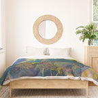Canadian Landscape Franklin Carmichael Art Nouveau Post-Impressionism Autumn Hillside Duvet Cover Gallery Image 3