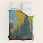 Canadian Landscape Franklin Carmichael Art Nouveau Post-Impressionism Autumn Hillside Duvet Cover Gallery Image 6
