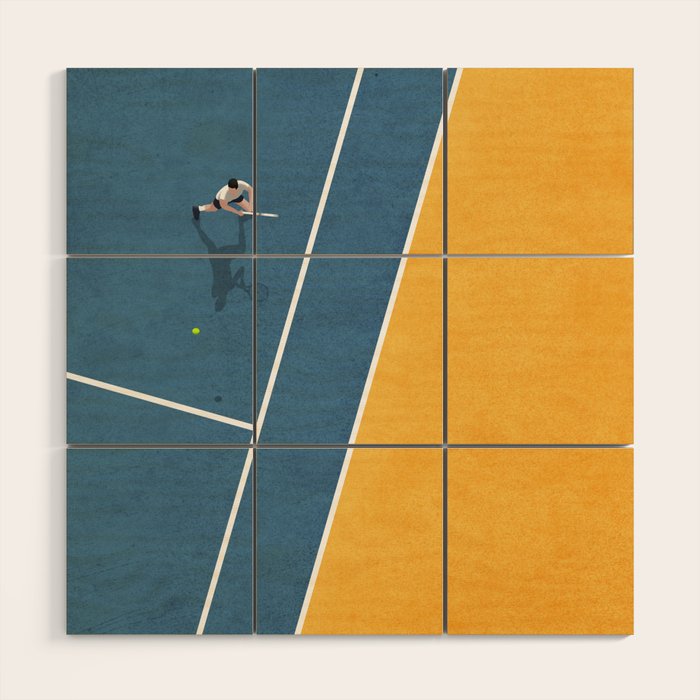 Tennis Player Wood Wall Art Gallery Image 1