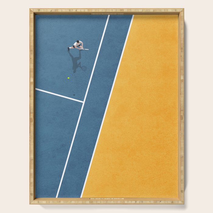 Tennis Player Serving Tray Gallery Image 1