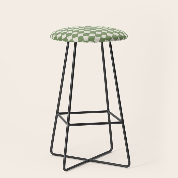 Diamond Pattern Abstract - Green Stool Gallery Image 1