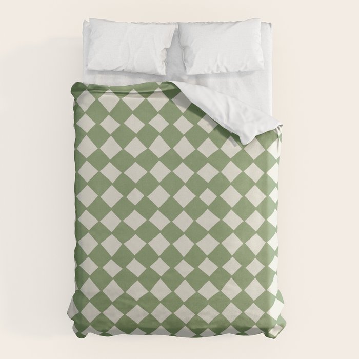 Diamond Pattern Abstract - Green Duvet Cover Gallery Image 6