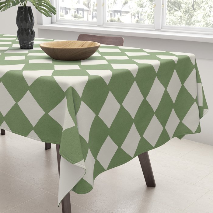 Diamond Pattern Abstract - Green Tablecloth Gallery Image 3