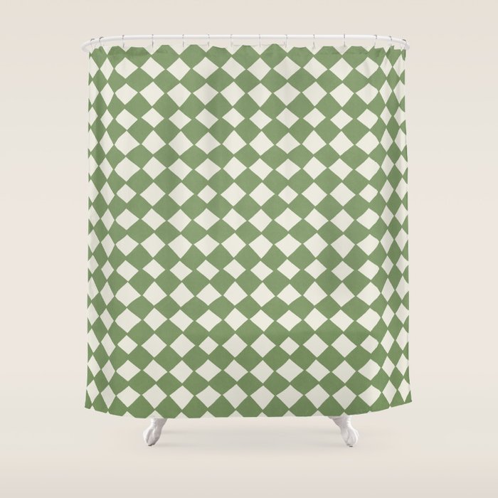 Diamond Pattern Abstract - Green Shower Curtain Gallery Image 1