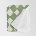 Diamond Pattern Abstract - Green Throw Blanket Gallery Image 3