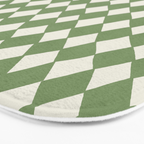 Diamond Pattern Abstract - Green Bath Mat Gallery Image 3