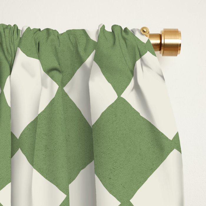 Diamond Pattern Abstract - Green Window Curtain Gallery Image 2