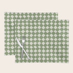 Diamond Pattern Abstract - Green Placemat Gallery Image 1