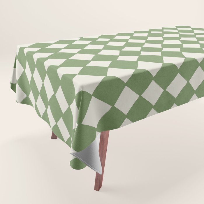 Diamond Pattern Abstract - Green Tablecloth Gallery Image 1