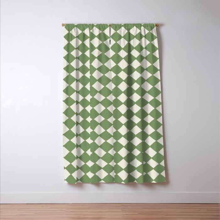 Diamond Pattern Abstract - Green Window Curtain Gallery Image 3