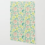 Classic Chinese-Inspired Pastel Floral Pattern Wallpaper Gallery Image 2