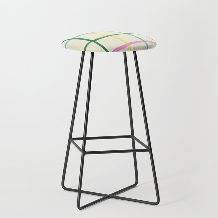 Abstract Tennis Net Pattern in Cream Stool Gallery Image 1