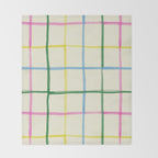 Abstract Tennis Net Pattern in Cream Throw Blanket Gallery Image 2