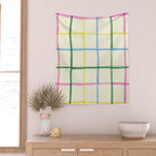 Abstract Tennis Net Pattern in Cream Wall Tapestry Gallery Image 2