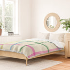 Abstract Tennis Net Pattern in Cream Duvet Cover Gallery Image 2