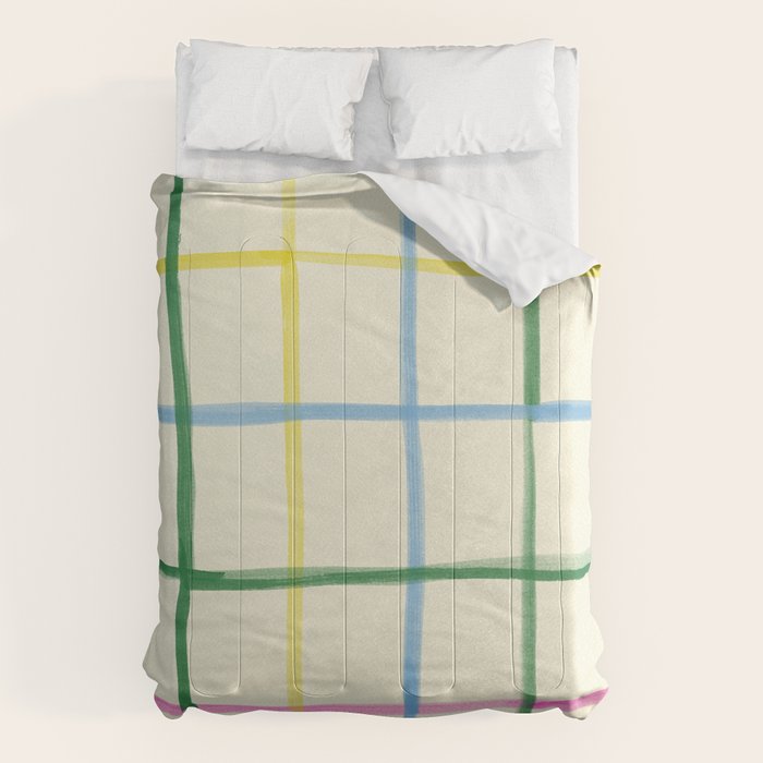 Abstract Tennis Net Pattern in Cream Comforter Gallery Image 6