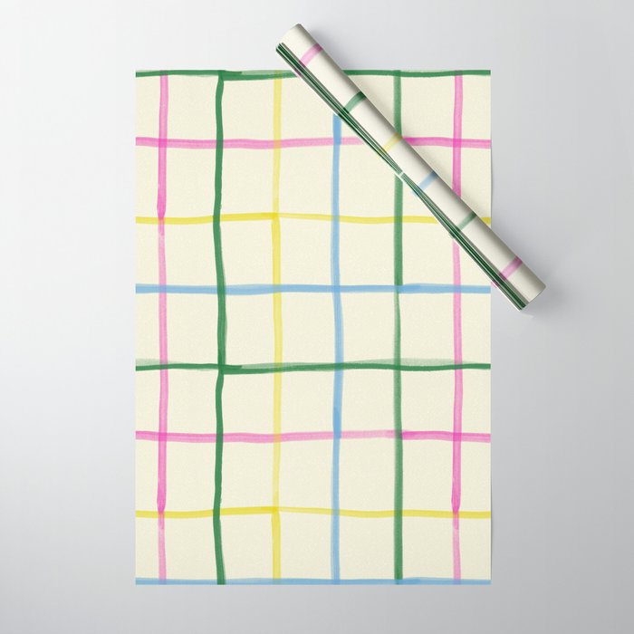 Abstract Tennis Net Pattern in Cream Wrapping Paper Gallery Image 1