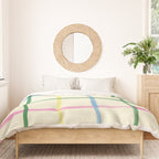 Abstract Tennis Net Pattern in Cream Duvet Cover Gallery Image 3