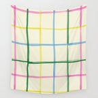 Abstract Tennis Net Pattern in Cream Wall Tapestry Gallery Image 4