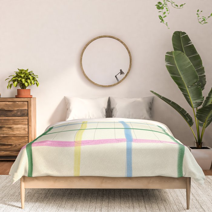Abstract Tennis Net Pattern in Cream Comforter Gallery Image 3