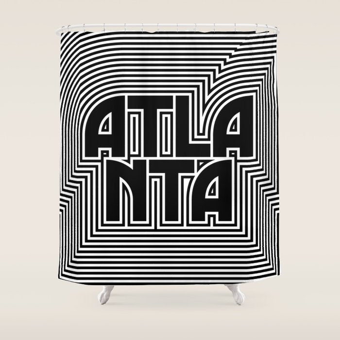Atlanta City Text Pattern USA Shower Curtain Gallery Image 1