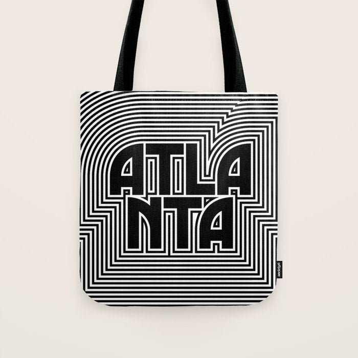 Atlanta City Text Pattern USA Tote Bag Gallery Image 1