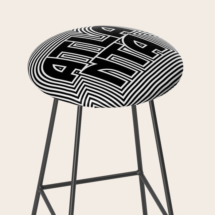 Atlanta City Text Pattern USA Stool Gallery Image 2