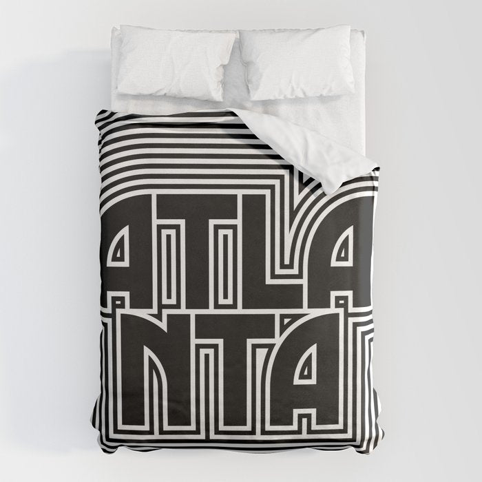 Atlanta City Text Pattern USA Duvet Cover Gallery Image 1