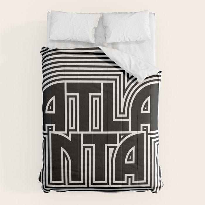 Atlanta City Text Pattern USA Comforter Gallery Image 6