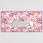 Flower abstract, watercolor floral pattern Desk Mat Gallery Image 1