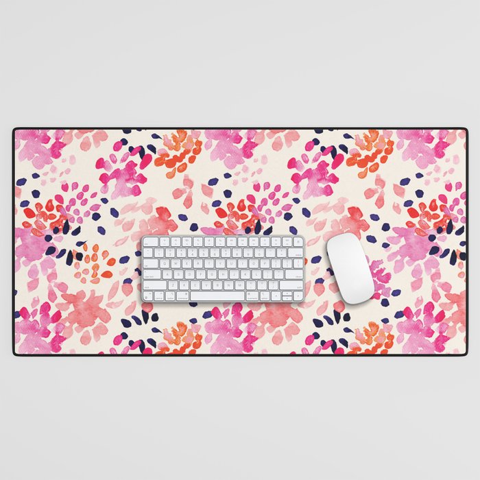 Flower abstract, watercolor floral pattern Desk Mat Gallery Image 1