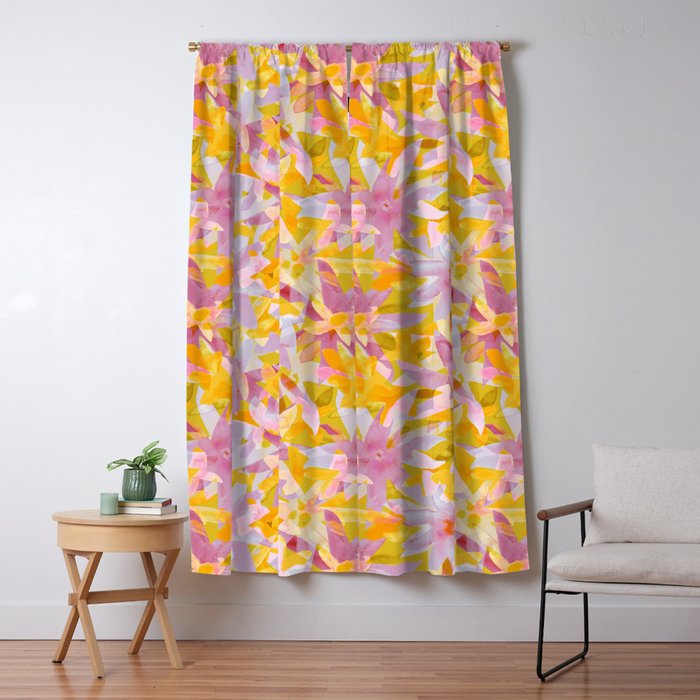 Watercolor Blooms #2 Window Curtain Gallery Image 1
