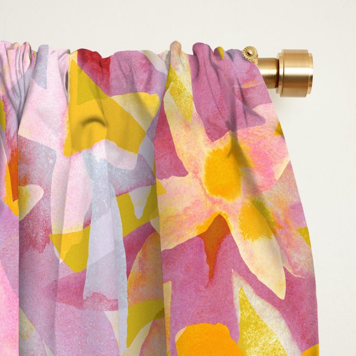 Watercolor Blooms #2 Window Curtain Gallery Image 2