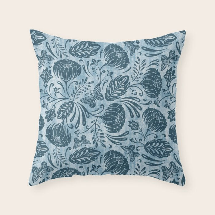 Arabella - Washed Indigo Throw Pillow Gallery Image 1
